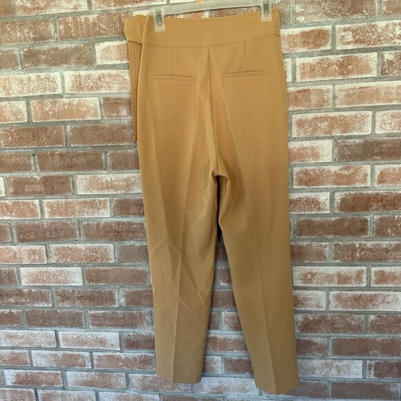 Lavish Alice Asymmetrical Tie Waist Trouser Pants Tan UK 8 US 4 - Picture 5 of 12